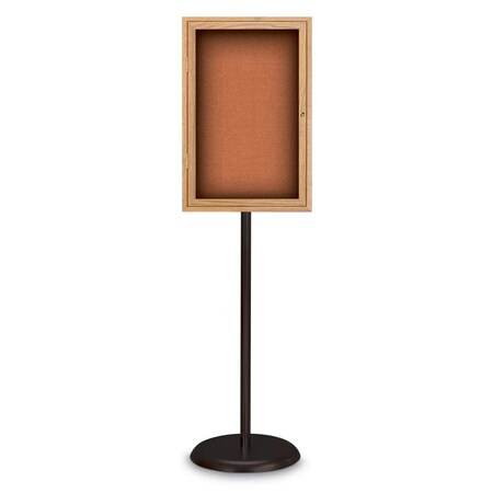 United Visual Products Corkboard, Triple Door, Radius Frame, 72x36", Satin/Black UV7005-SATIN-BLACK